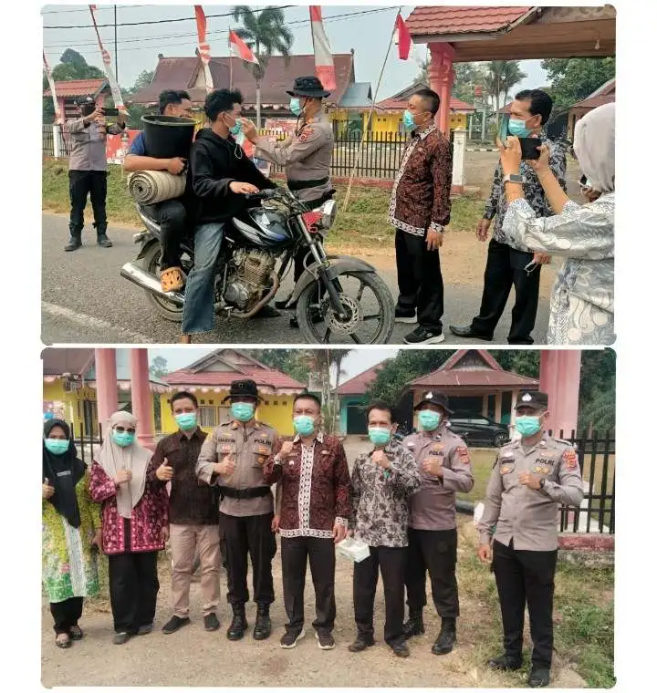 Musim Kabut Asap , Tiga Pilar Kecamatan VII Koto Bagikan Masker Untuk Warga 
